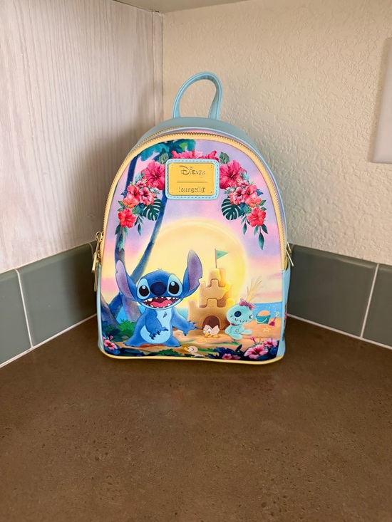 Loungefly Handbags - Disney x Loungefly Blue Stitch Beach Mini Backpack